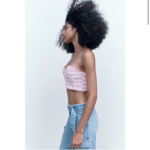 NWT! Zara Tweed Crop Top | S - Picture 3 of 9